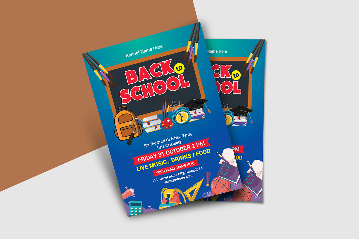 Back to School Party Flyer, a Flyer Template by Ultimate Template Shop (Photo 4 of 6)