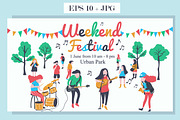 Music band at festival set, a Person Illustration by Wanwiss (Thumbnail 6 of 6)