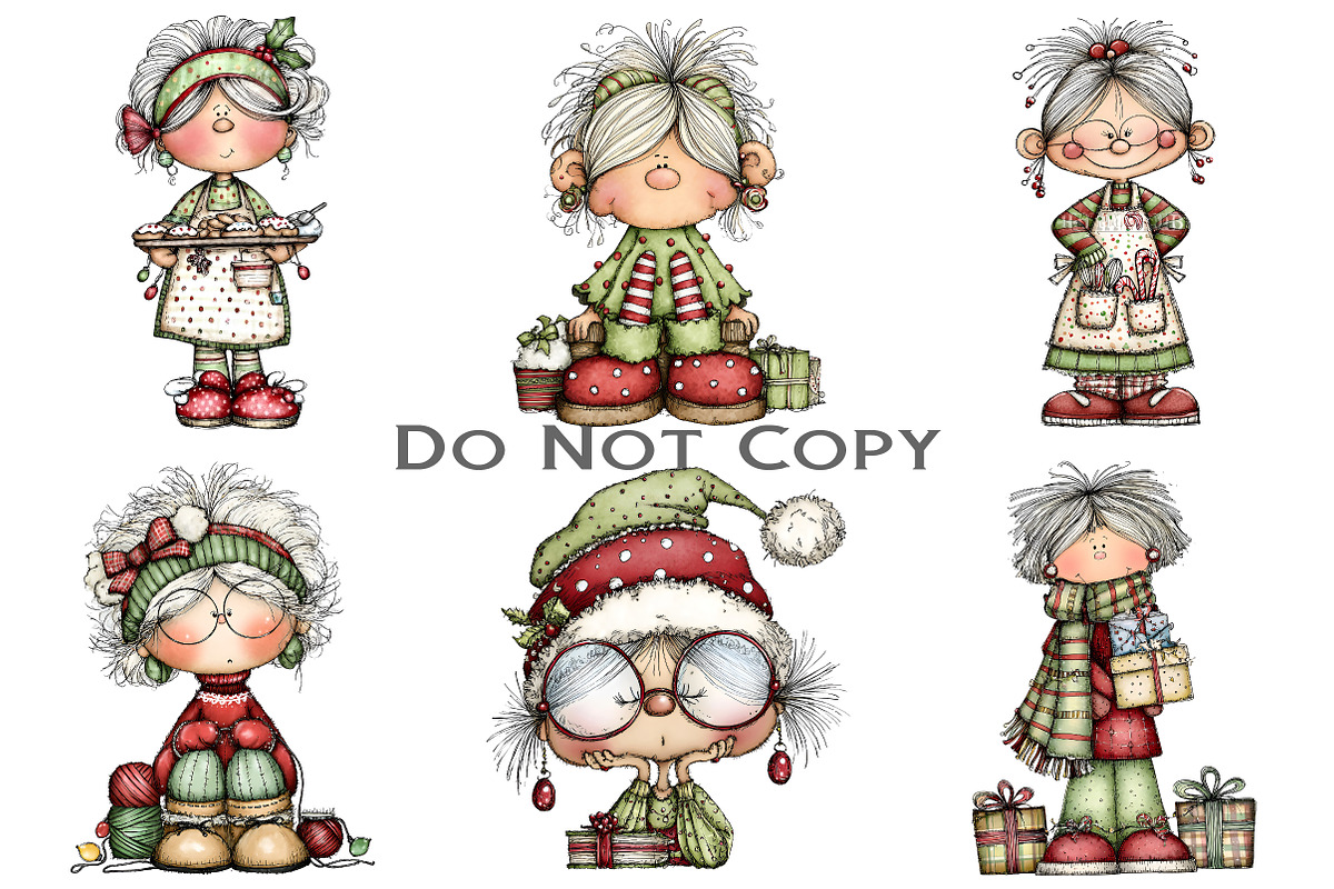 Christmas Grandma Clipart, an Illustration by Craft Nest (Photo 5 of 8)