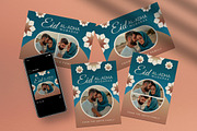 Blue Eid Al-Adha Greeting Card, a Card Template by graphicook (Thumbnail 1 of 4)