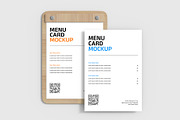 Wooden Table Menu Card Mockup, a Product Mockup by graphypix (Thumbnail 1 of 4)