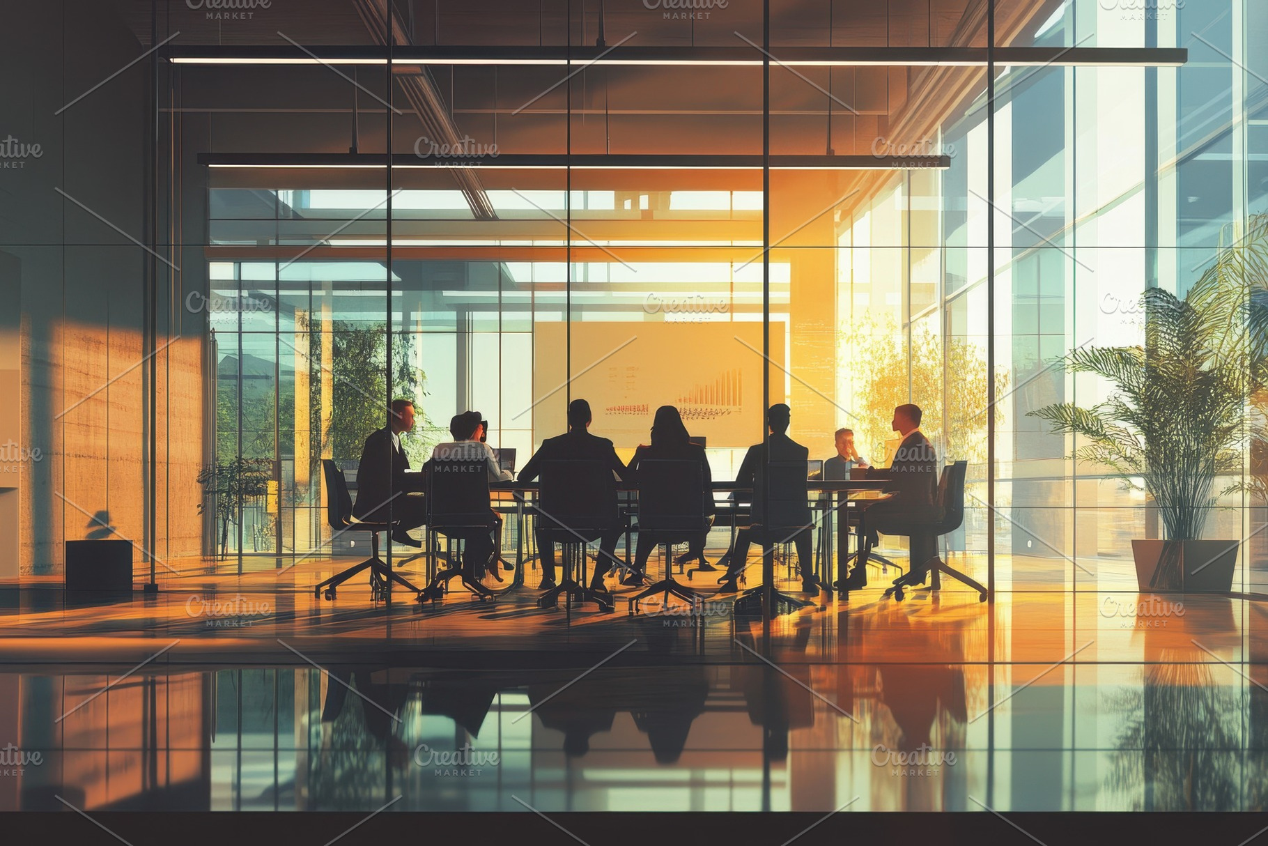Corporate business people meeting, a Photo by Pavel_design