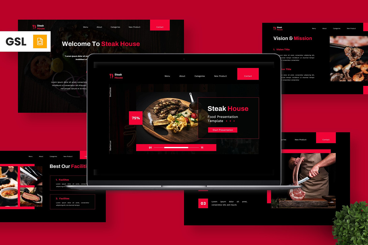 Steak House - Food Google Slide
