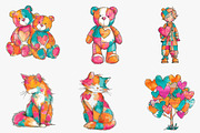 Watercolor Cute Valentine Clipart, an Illustration by CreationArt (Thumbnail 6 of 7)