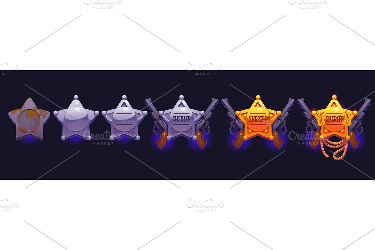 Western game level badge, an Illustration by Vector Tradition