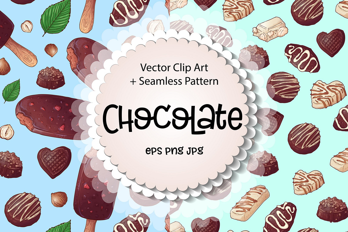 Chocolate – vector clip art, a Food Illustration by Yuliya Art
