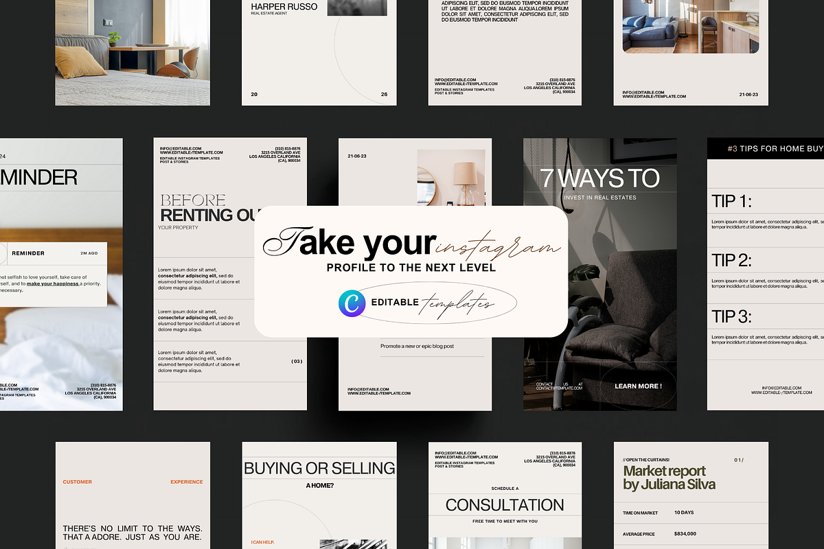Real Estate Story Template for Canva, a Social Media Template by Prapti ...