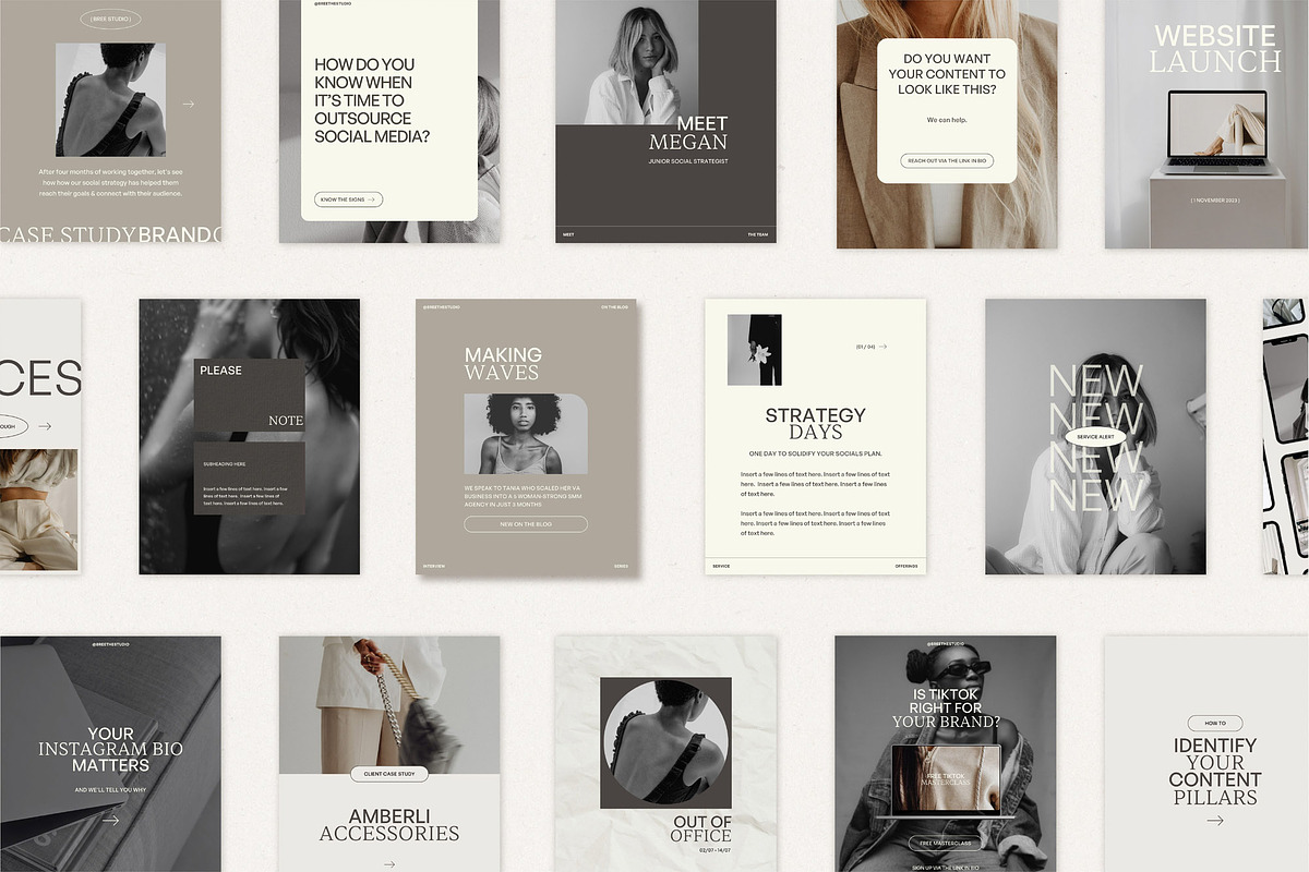 100+ Bold Modern Instagram Templates, a Social Media Template by Willow & White Studio (Photo 9 of 11)