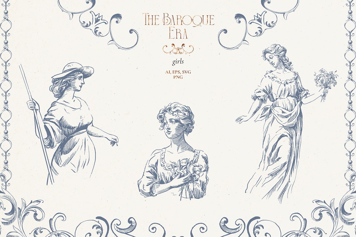 The Baroque Era- Vintage Vector set, a Decorative Illustration by Pamyatka Shop (Photo 21 of 23)