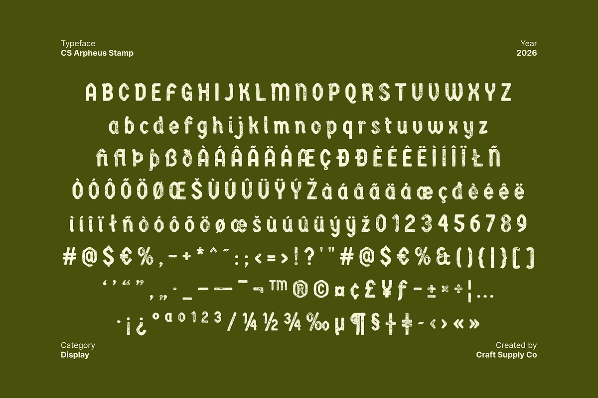 CS Arpheus Stamp, a Sans Serif Font by Craft Supply Co. (Photo 8 of 8)