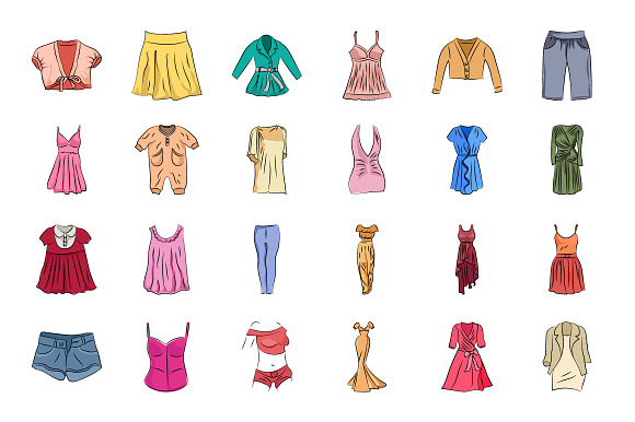Clothes Hand Drawn Vector Icons