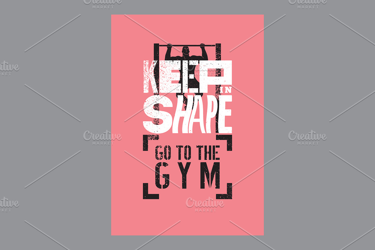 Gym vintage vector poster set., a Sport Illustration by PoPaShop (Photo 6 of 6)