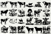 Cow SVG Bundle. Farm scene, an Animal Illustration by DENIDigitalArtSudio (Thumbnail 3 of 8)