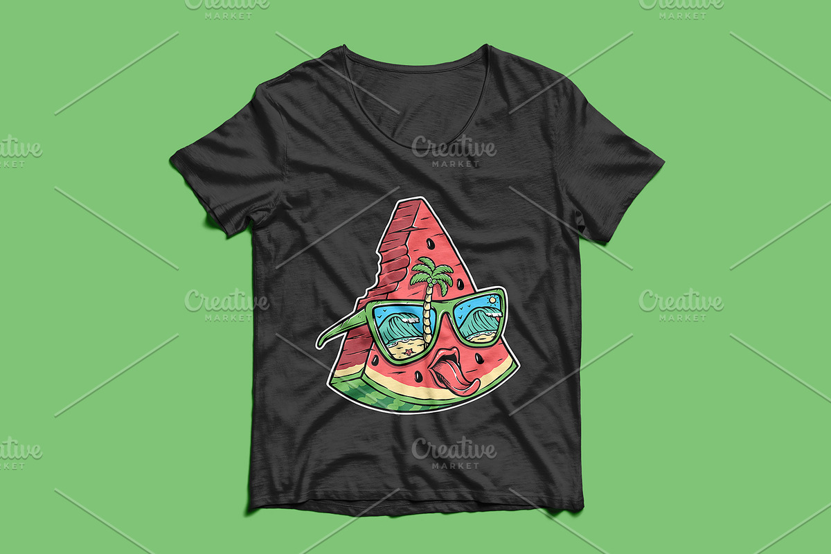 Cute watermelon and beach glasses, a Food Illustration by gunaonedesign (Photo 4 of 5)