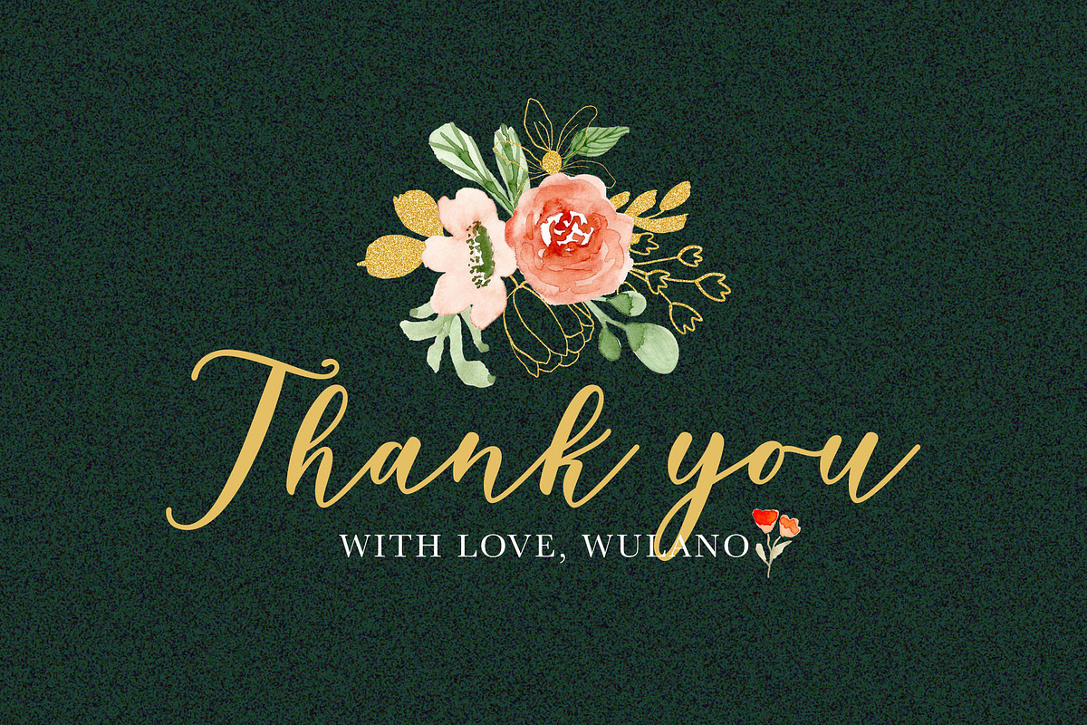 Classy Florals - Watercolor Clipart, a Decorative Illustration by wulano (Photo 6 of 6)