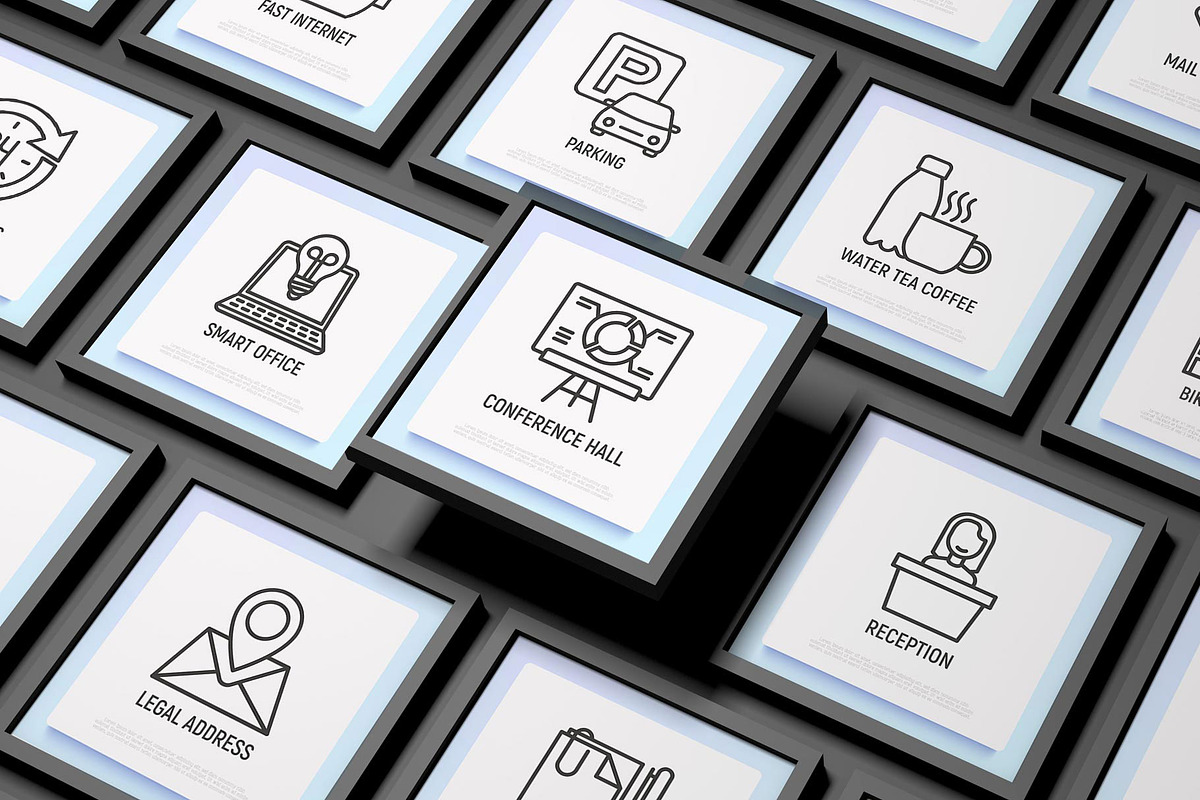 40 Coworking Templates / 16 Icons, a Flyer Template by Alex Blogoodf (Photo 7 of 13)