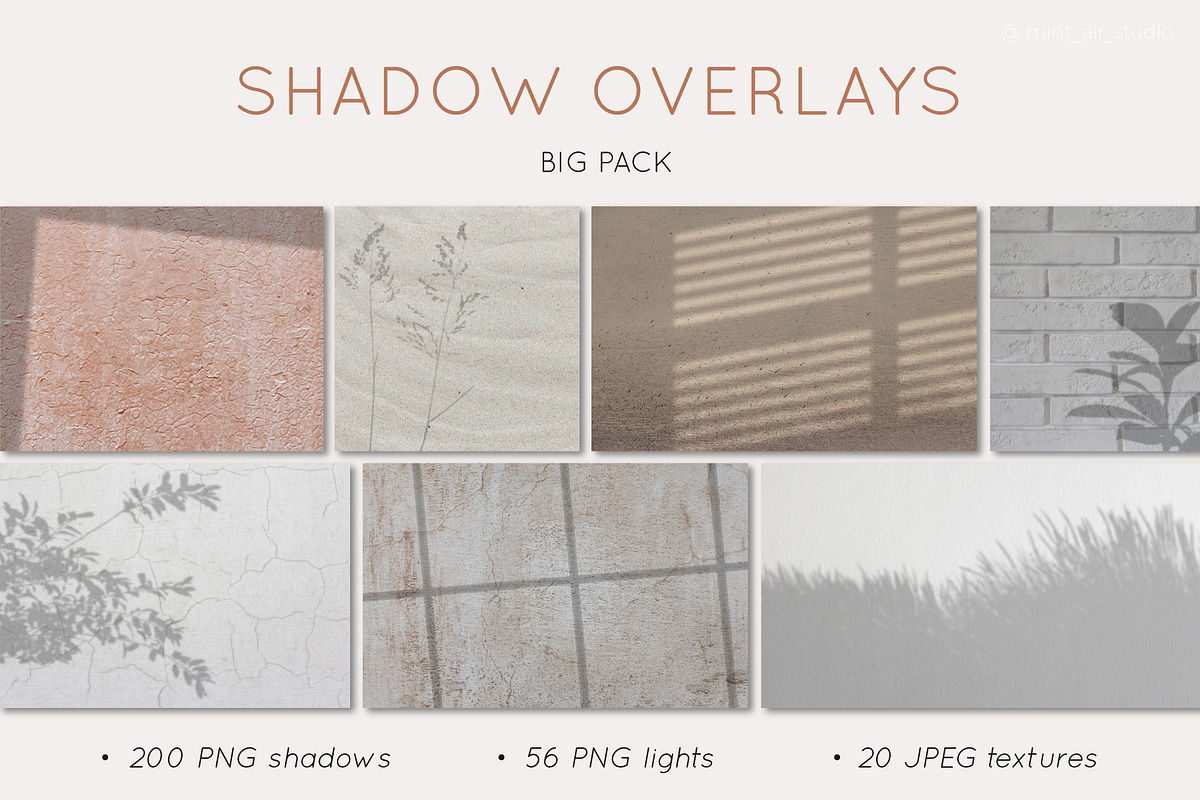 Shadow & Light Overlays Big Pack, a Texture Graphic by Mint Air Studio (Photo 1 of 12)