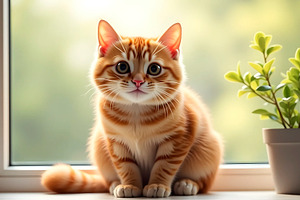 Chubby Tabby Cat Enjoying Sunlight I, a Photo by LOGOCREATIVE