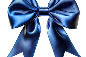 Elegant Blue Satin Ribbon Bow Gift D, a Background Photo by Pixeness Studio