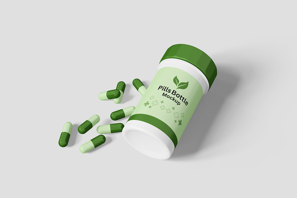 Pills Bottle Mockup For Branding, an Advertising Mockup by bimockup (Photo 6 of 6)