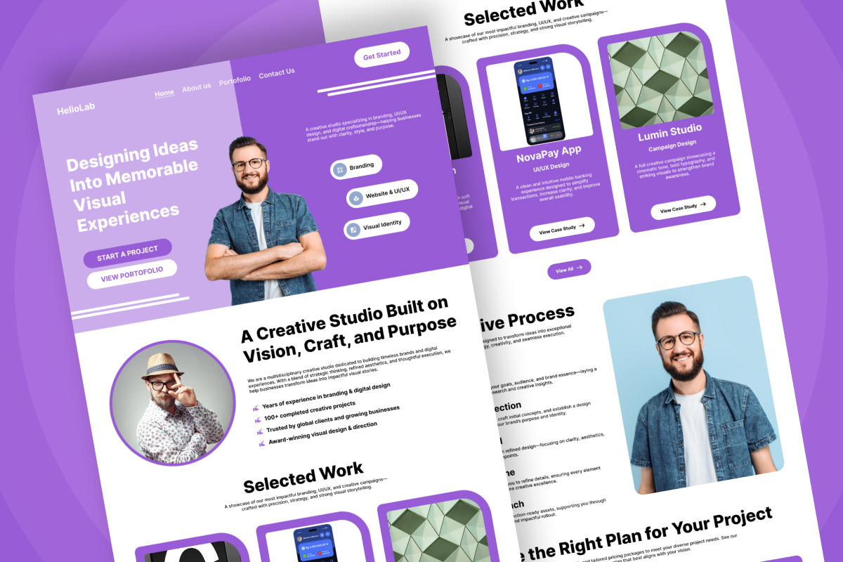 HelioLab Studio Portfolio Landing, a Landing Page Template by productype1 (Photo 4 of 5)