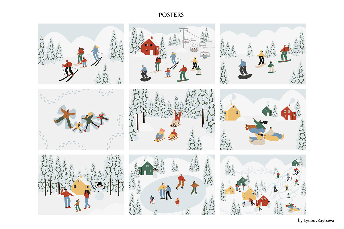 Winter season clipart, a Seasonal Illustration by LyubovZaytseva (Photo 6 of 15)
