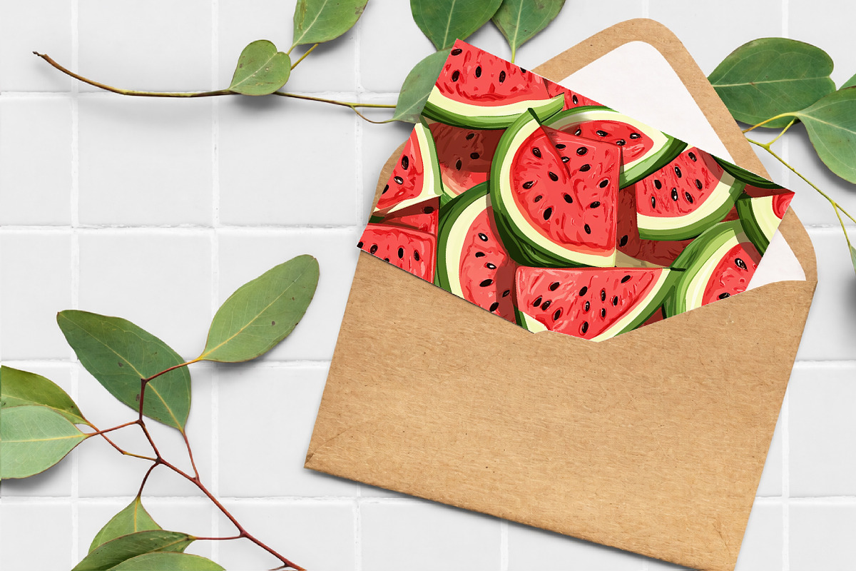 Watermelon Seamless Digital Paper, a Pattern Graphic by Libby Wishes (Photo 5 of 6)