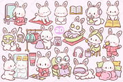 Josie Kawaii Bunny Self-Care Clipart, an Illustration by Blumensdiary (Thumbnail 2 of 8)