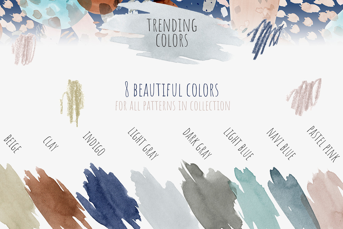 Watercolor patterns, a Pattern Graphic by ⚞ Kind Illustration ⚟ (Photo 2 of 6)