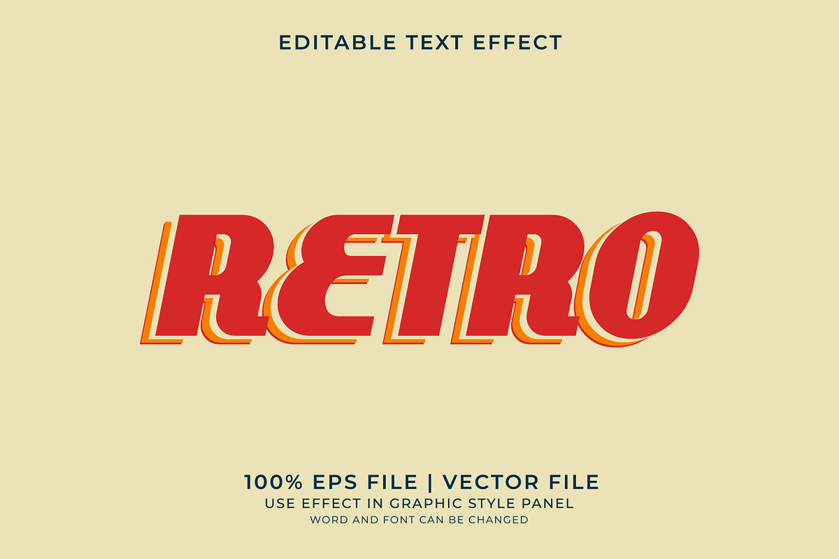 Retro Text Effects Bundle, a Layer Style Add-On by WM48 Shop (Photo 4 of 17)