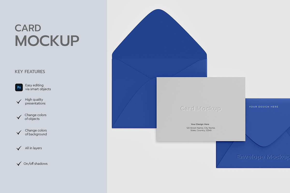 Cards and Envelope Mockup, an Advertising Mockup by graphypix (Photo 2 of 4)