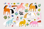 Adorable Horses | Hand drawn clipart, an Animal Illustration by Olia (Thumbnail 8 of 11)
