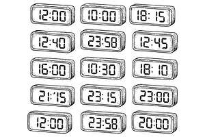 Digital Clock Collection, an Object Graphic by RT Studio