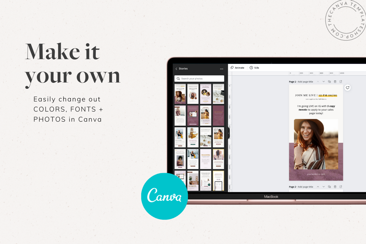 Melanie IG Stories Canva Templates, a Social Media Template by The Canva Template Shop (Photo 2 of 6)