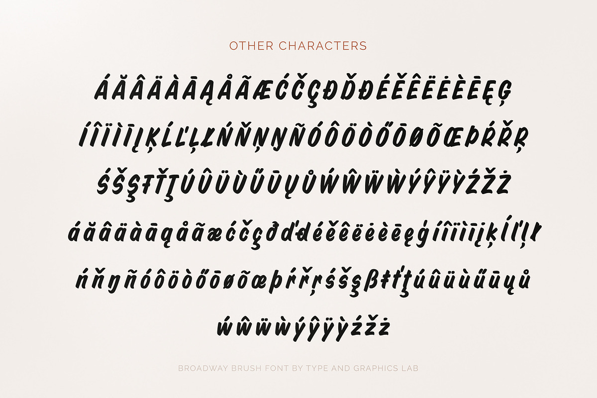 Broadway Brush Font, a Font by Type and Graphics Studio (Photo 13 of 13)