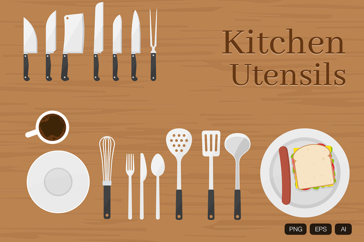 31 Kitchen Utensils Vector, an Object Graphic by Cubicthemes (Photo 1 of 3)