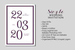 Simple Wedding Invitation, an Invitation Template by Cyrah's Collection
