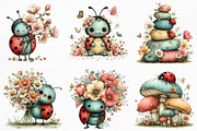Whimsical Ladybug Spring Set Clipart, an Illustration by Craft Nest (Thumbnail 3 of 12)