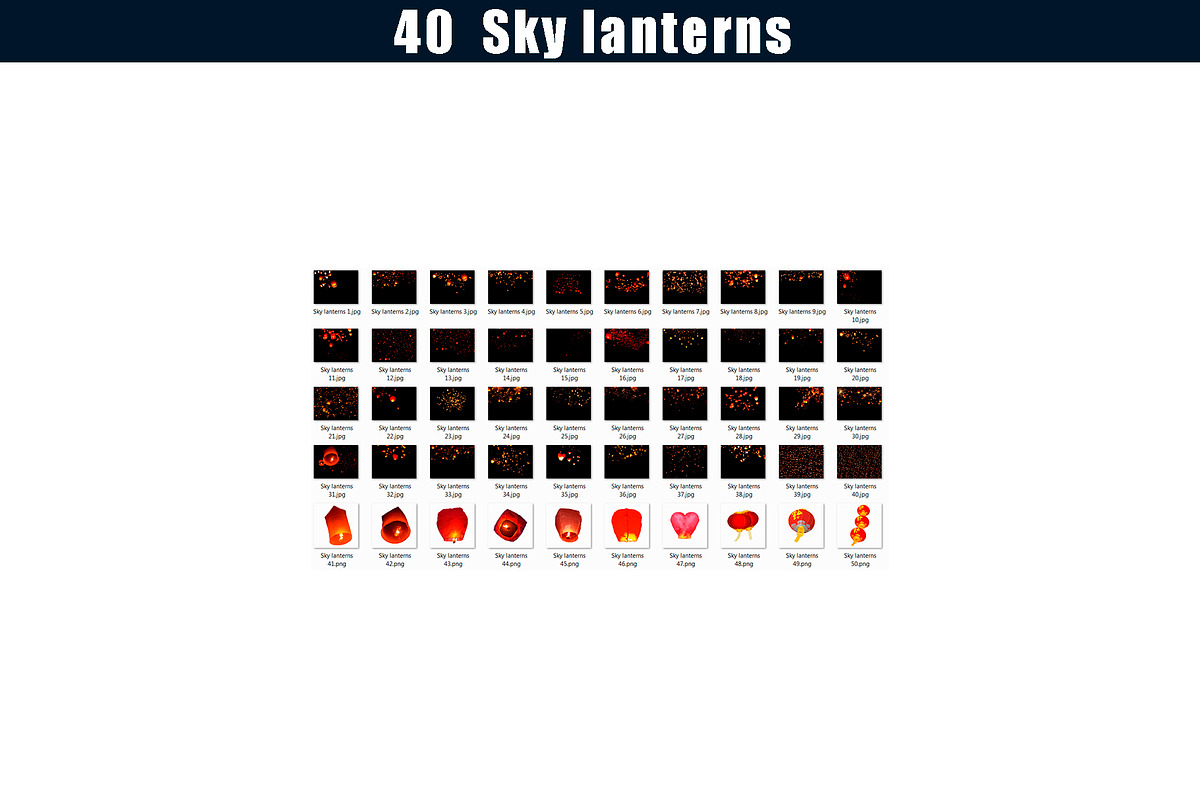 40 Sky lanterns overlays, a Layer Style Add-On by OverlayBox (Photo 4 of 5)