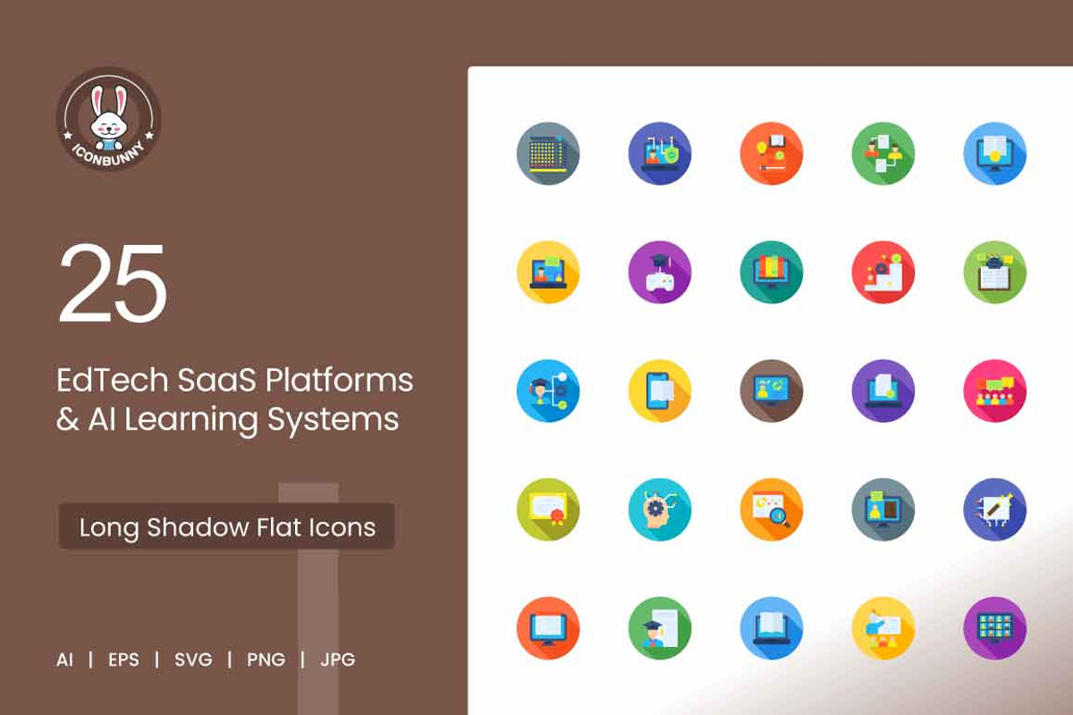 25 EdTech & AI Learning Icons., a Solid Icon by IconBunny (Photo 1 of 2)
