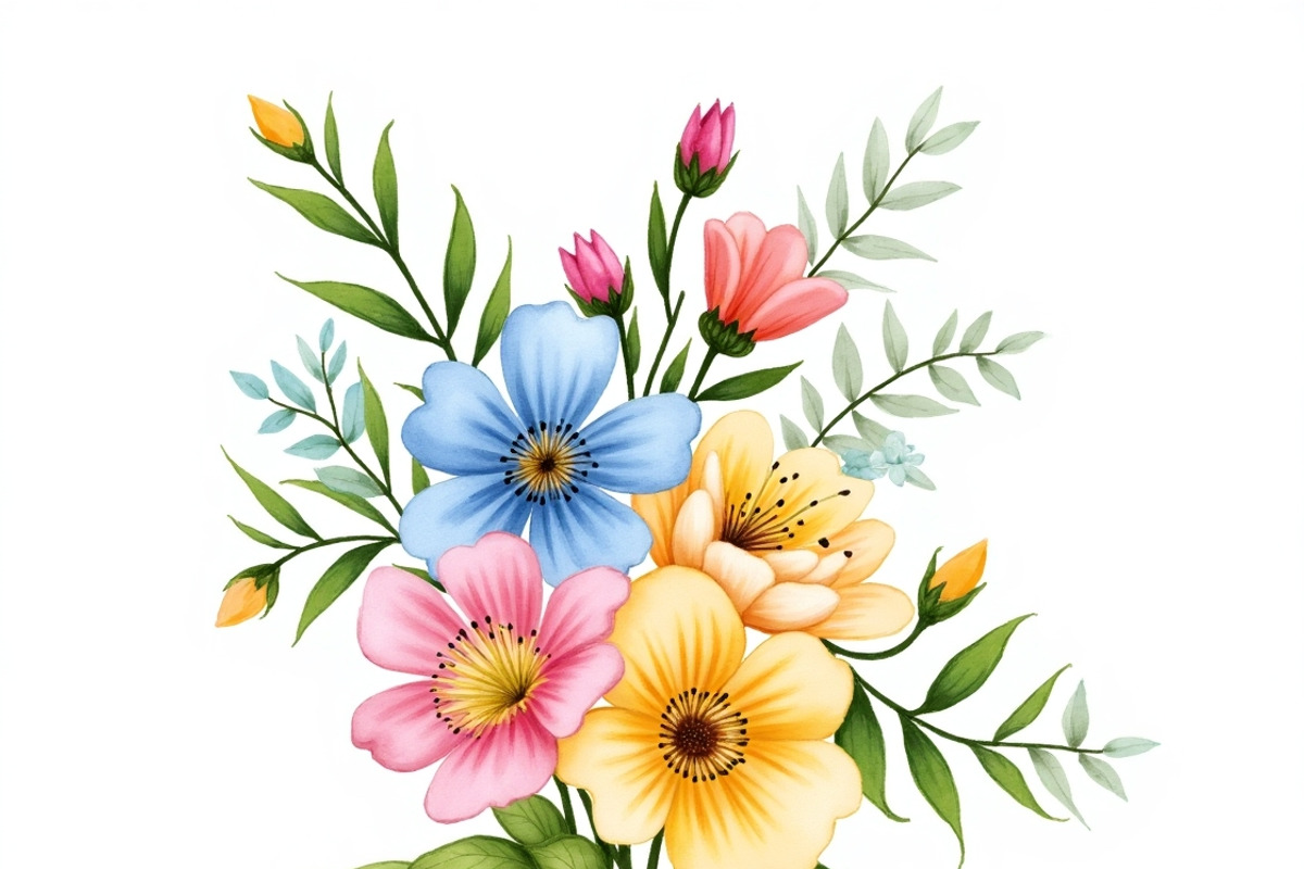 Vibrant Watercolor Floral Bouquet Bu, an Illustration by BIPLOB EXPERT (Photo 14 of 14)