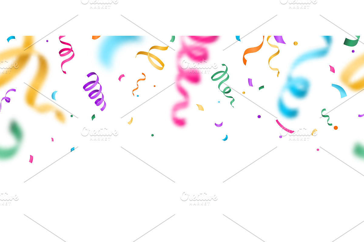 Confetti seamless vector banner, an Object Illustration by Zaie