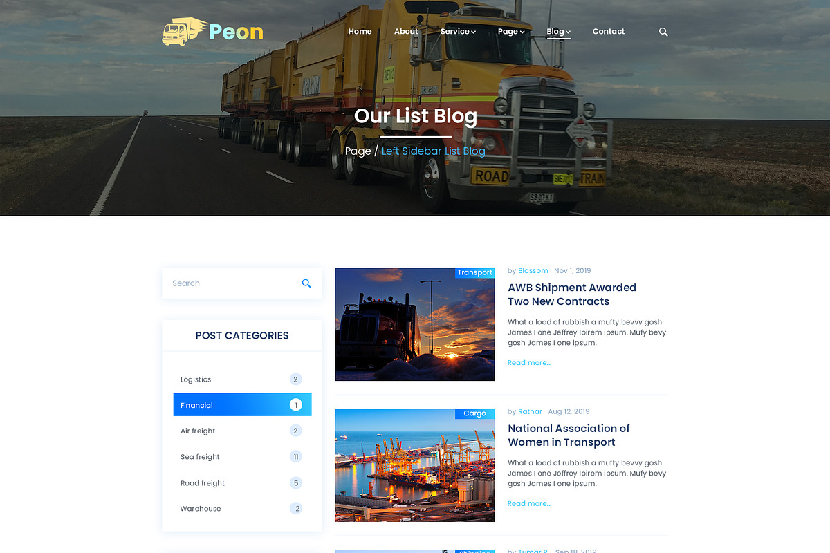 Peon - Logistic PSD Template, a Landing Page Template by Andit themes (Photo 28 of 34)