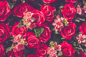 Retro roses flower background containing abstract, arrangement, and artificial