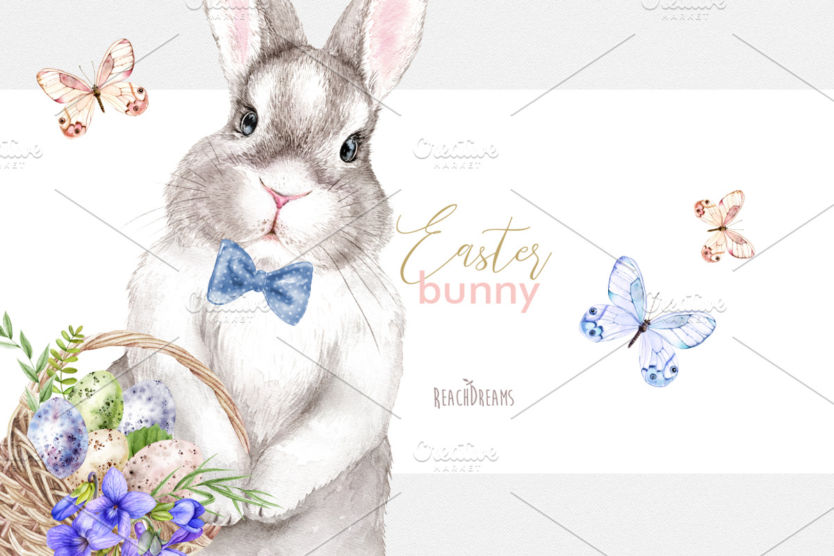 Easter bunny collection, an Animal Illustration by ReachDreams (Photo 4 of 7)