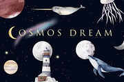 Cosmos moon underwater dreams, an Animal Illustration by nathalieclaire (Thumbnail 1 of 13)