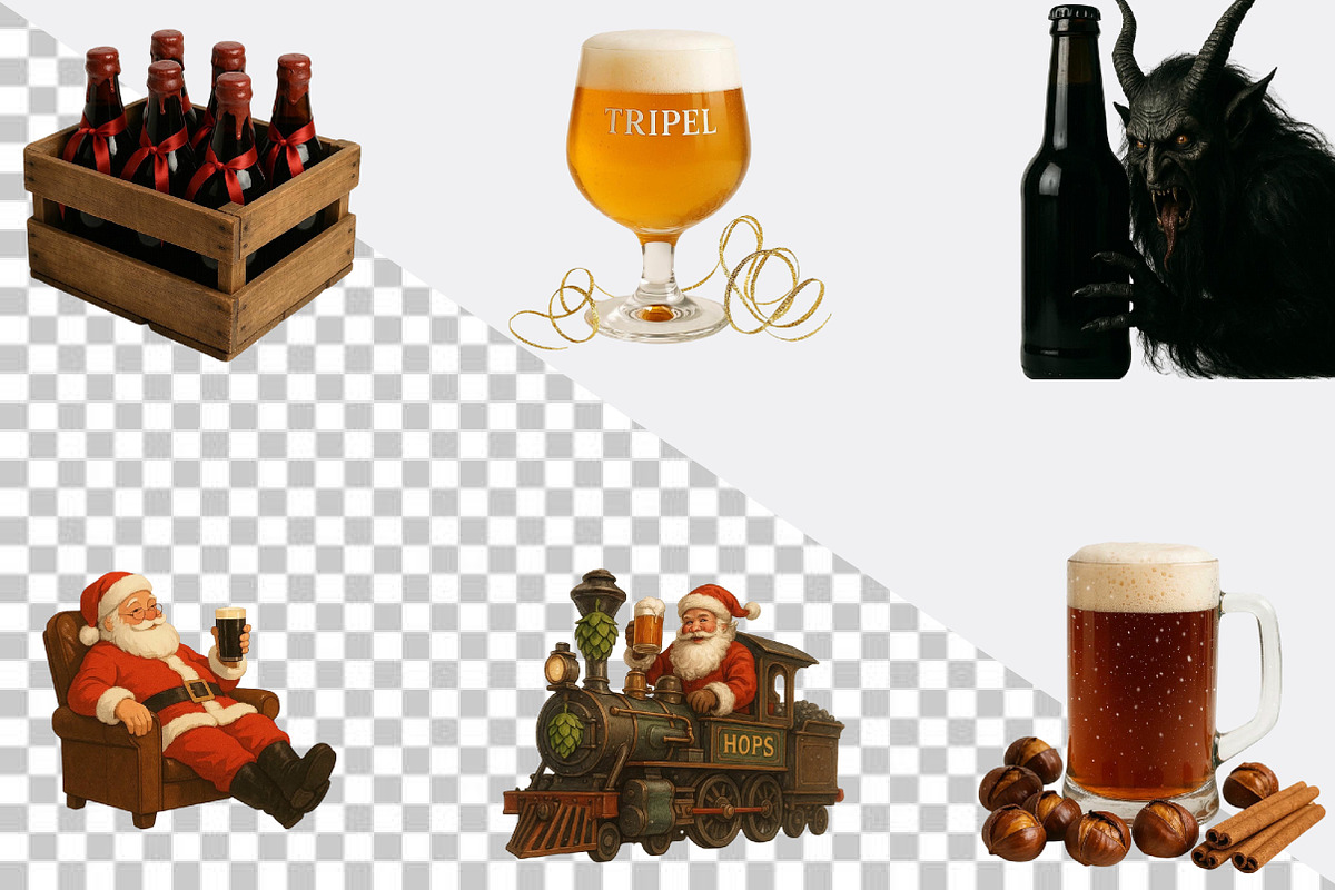 Christmas Beer Clipart Bundle., an Illustration by SVGArt (Photo 2 of 8)