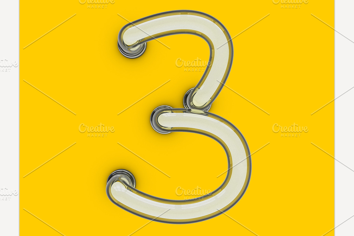 Neon tube font, an Object Graphic by 3D Graphics Shop (Photo 22 of 38)