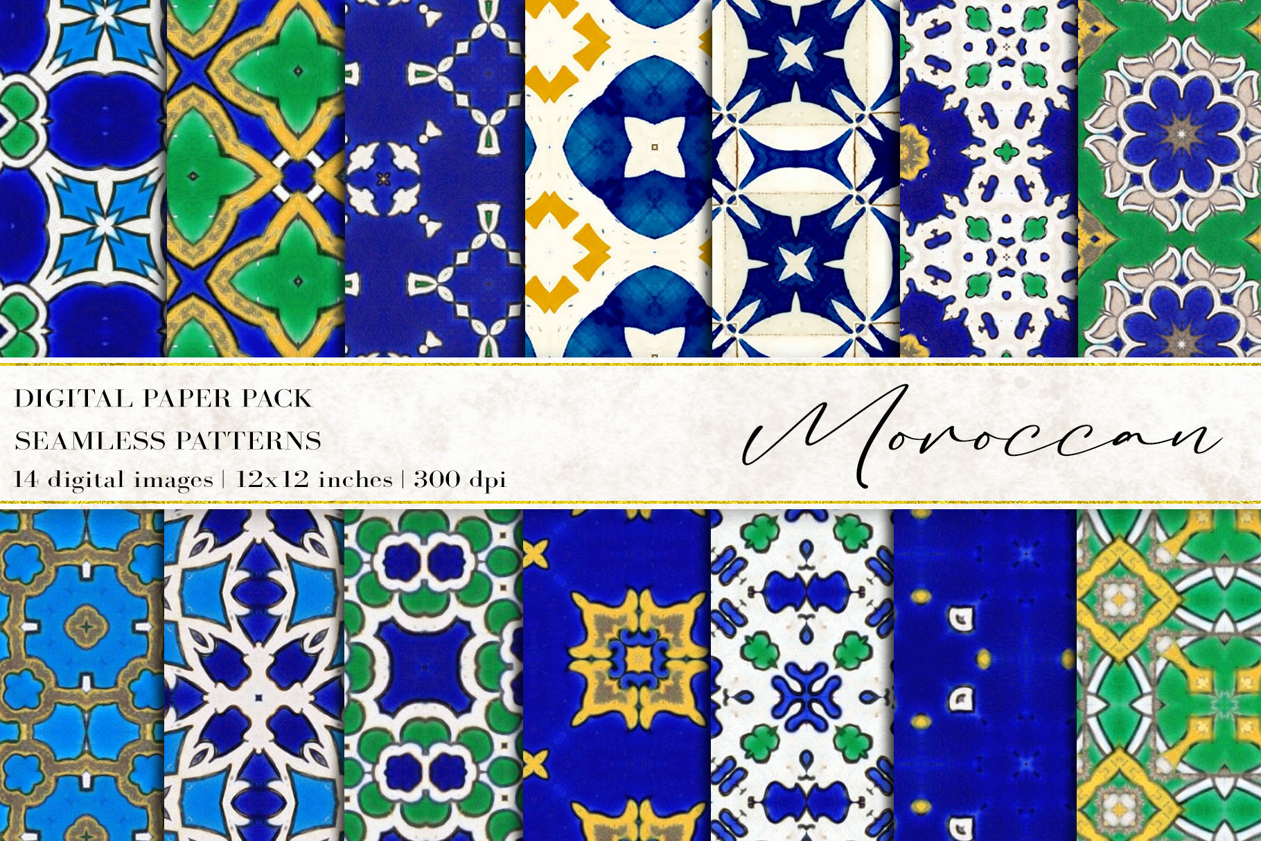Moroccan Digital Papers, a Pattern Graphic by BonaDesigns