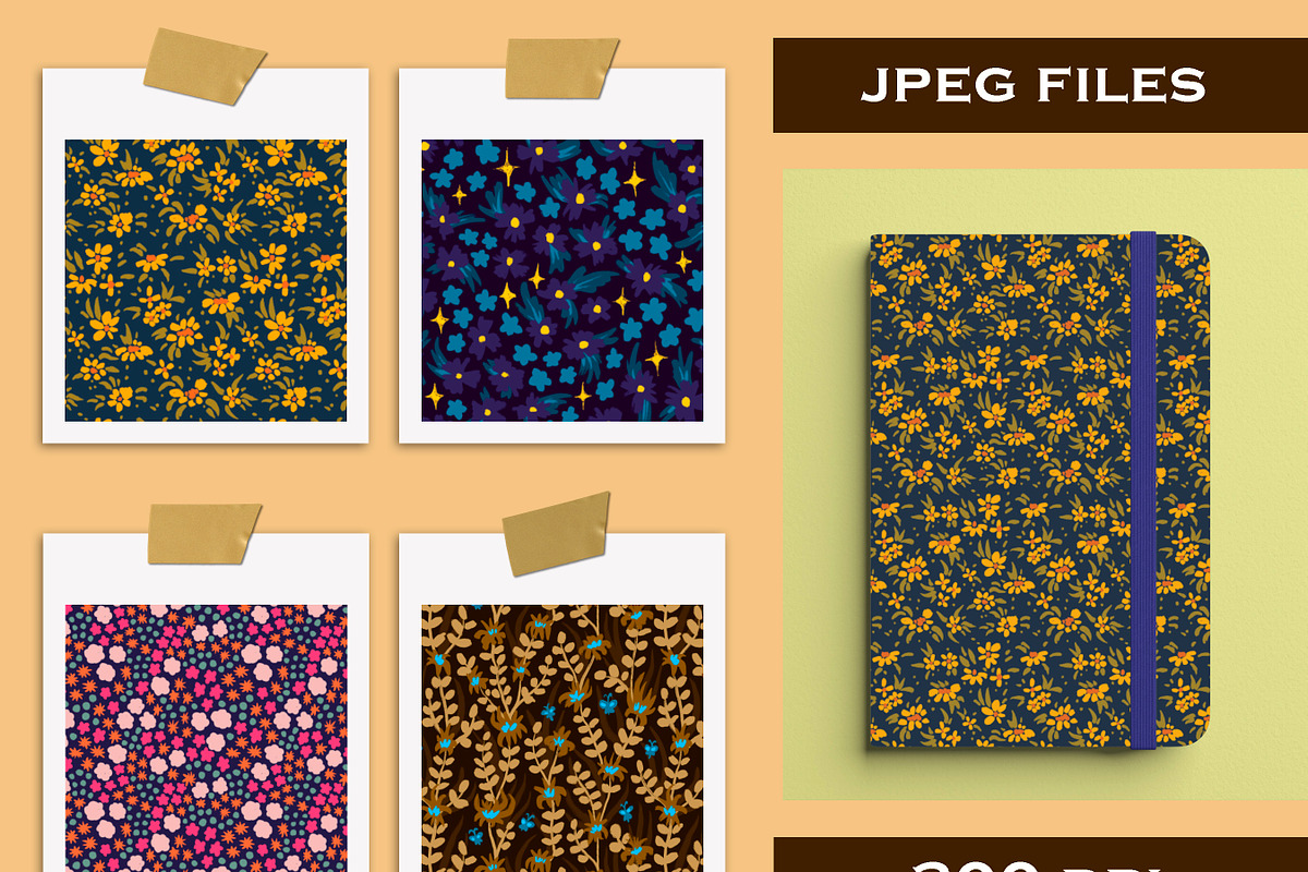 Retro Ditsy Seamless Patterns, a Pattern Graphic by Lagmar Design (Photo 3 of 12)